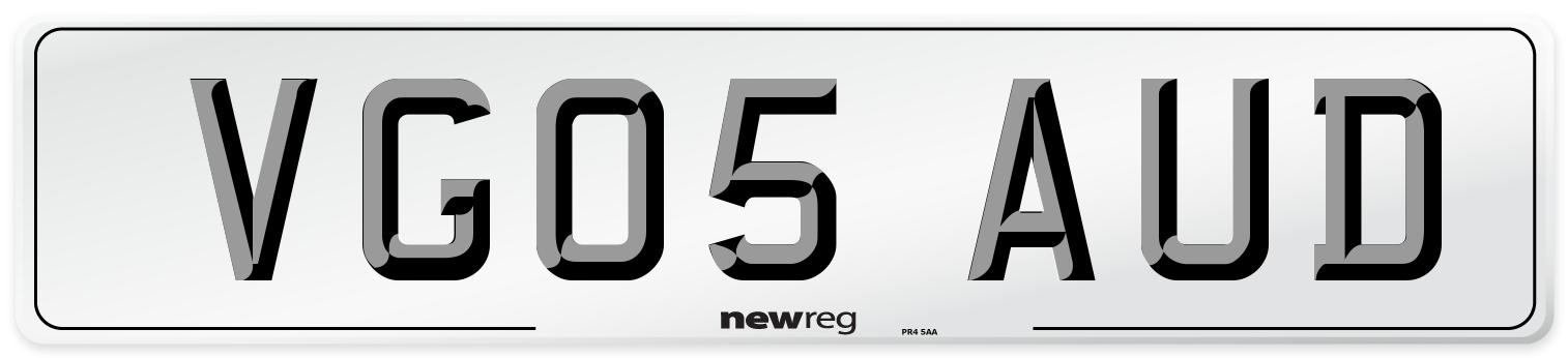 VG05 AUD Number Plate from New Reg